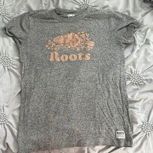 Roots Heather Gray T-Shirt with Tan Logo